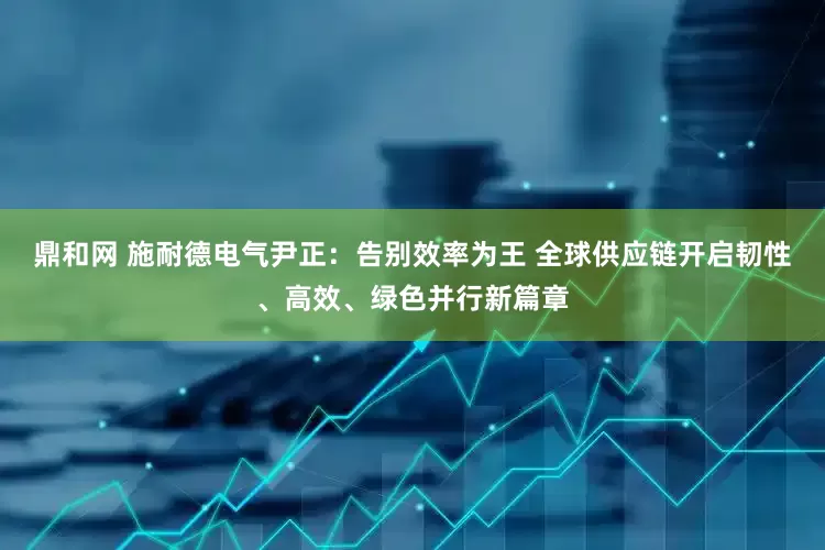 鼎和网 施耐德电气尹正：告别效率为王 全球供应链开启韧性、高效、绿色并行新篇章
