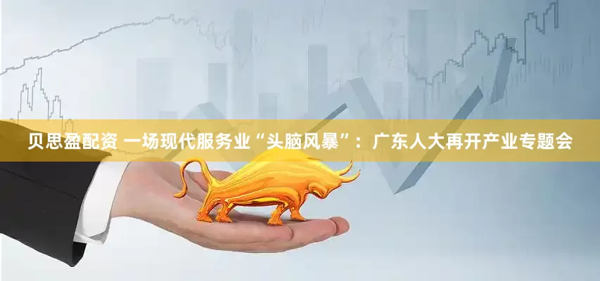 贝思盈配资 一场现代服务业“头脑风暴”：广东人大再开产业专题会